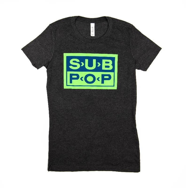 Women's Logo Dark Heather Grey w/Blue and Green T-Shirt