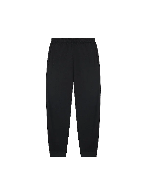 Womens Recycled Wool Jersey Barrel-Leg Track Pants—black