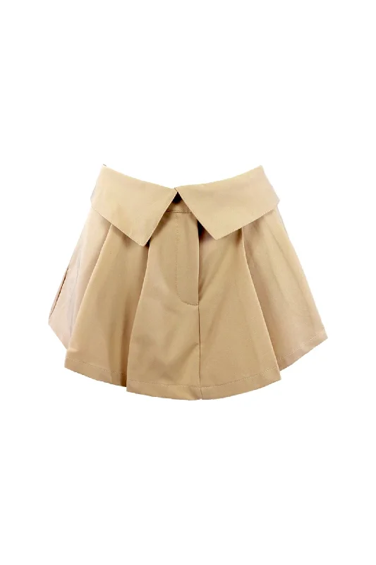 Irish Cream Pleated Mini Skort