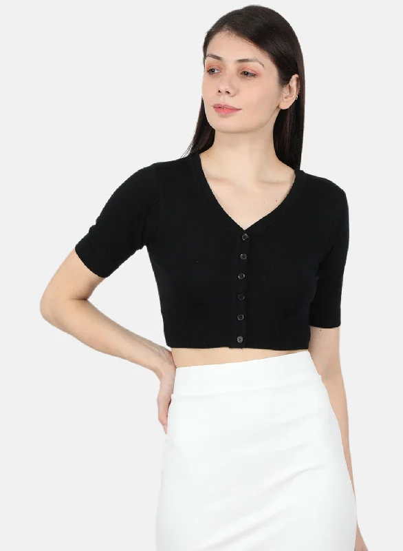 Women Black Solid Blouse