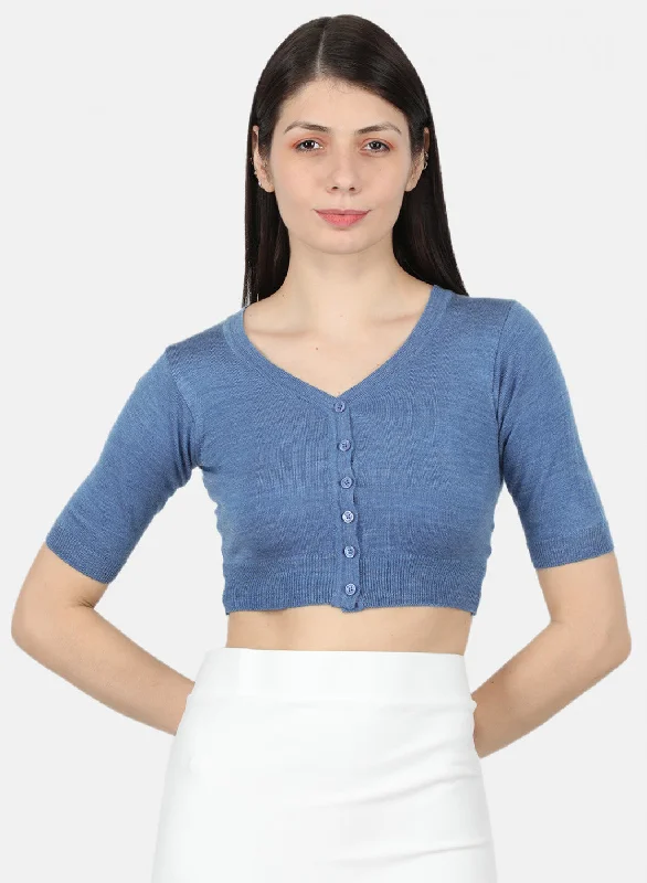 Women Blue Solid Blouse