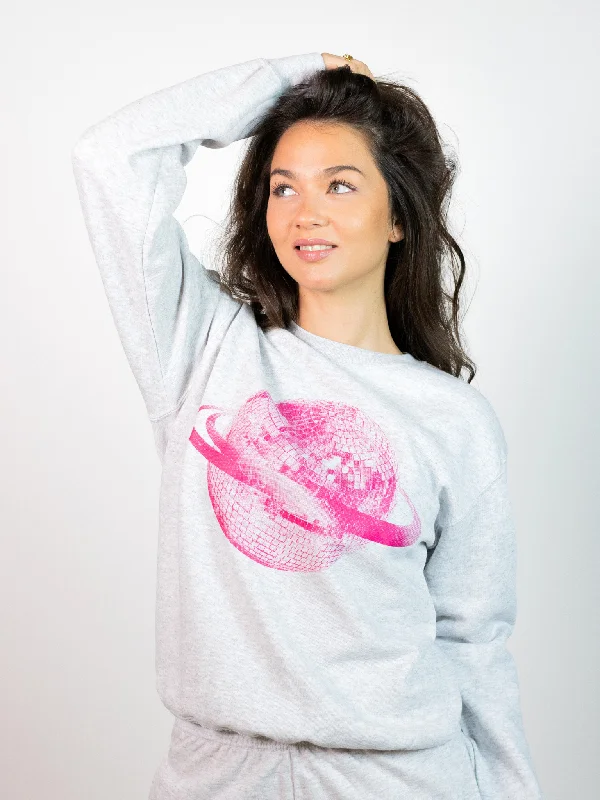 PLANET DISCO (pink) SWEATSHIRT - GRÅ