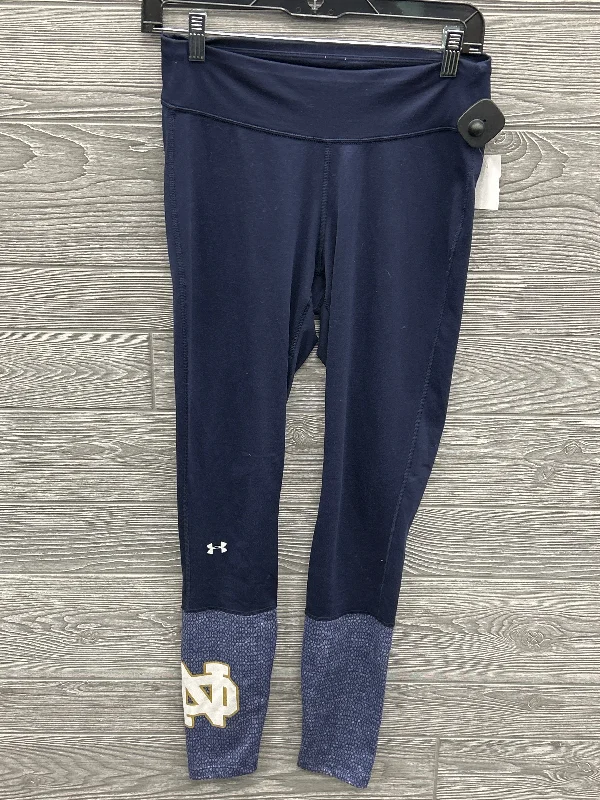 Athletic Leggings By Under Armour In Navy, Size: M