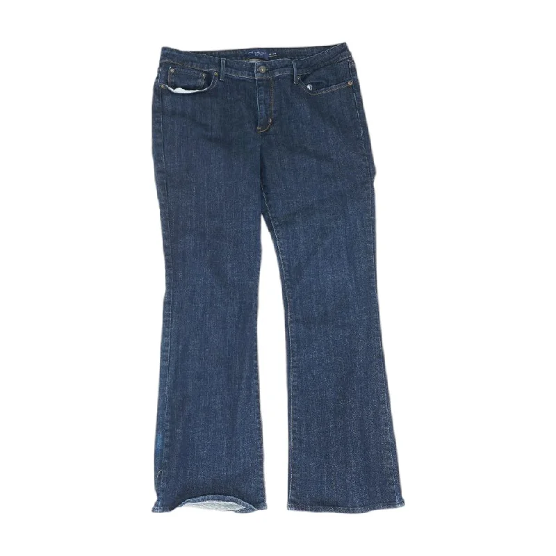 Blue Solid Straight Leg Jeans