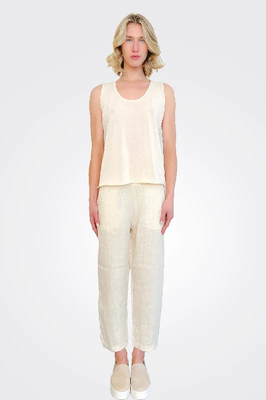 Cropped Ankle Trousers - Ivory