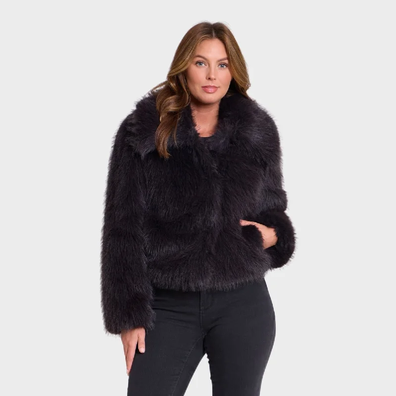 Ladies Short Faux Fur Coat