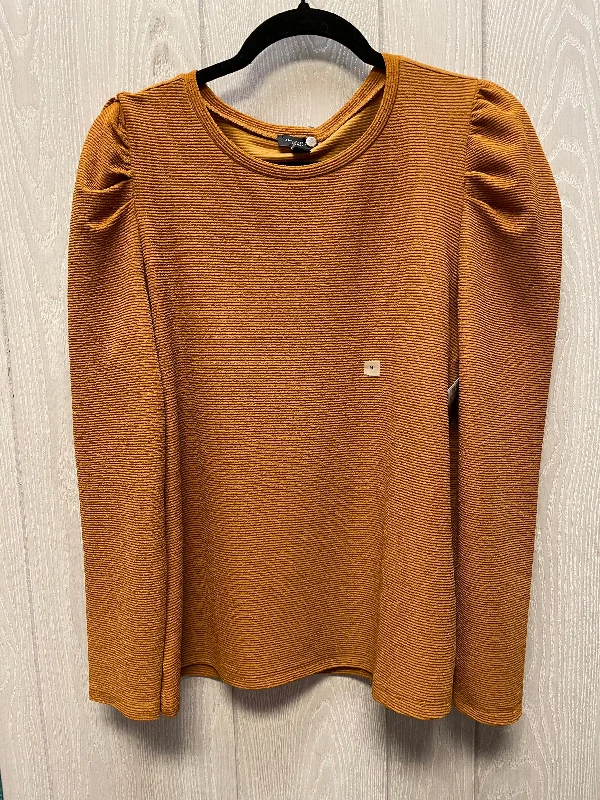 Top Long Sleeve By Ann Taylor In Gold, Size: M