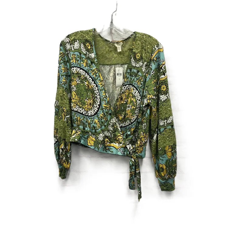 Top Long Sleeve By Anthropologie In Green, Size: S