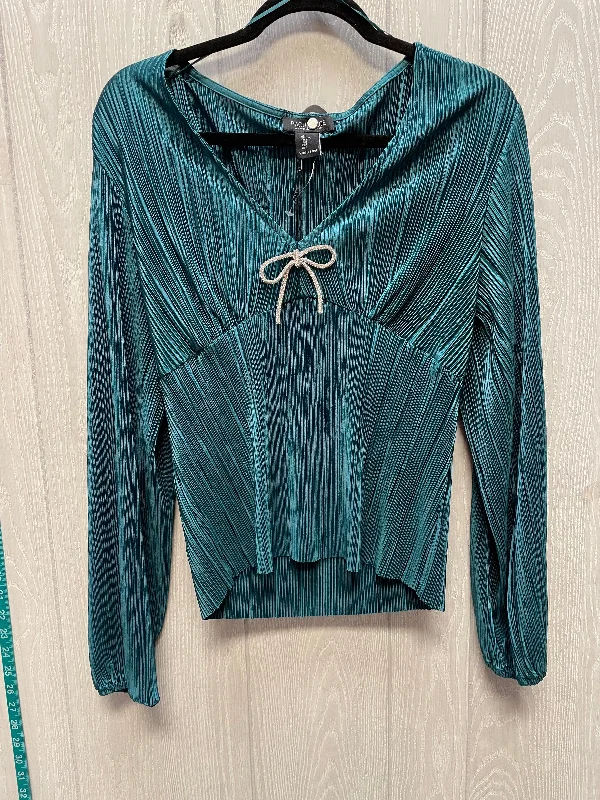 Top Long Sleeve By Rachel Zoe In Teal, Size: L