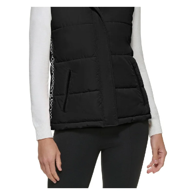 Calvin Klein Women's Side Logo Puffer Vest Black Size X-Large